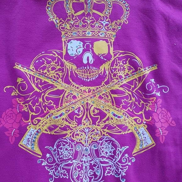 Kanji Premium Japan Y2K Streetwear Grunge Track Jacket Pink Sugar Skulls Gems XL - Picture 4 of 8